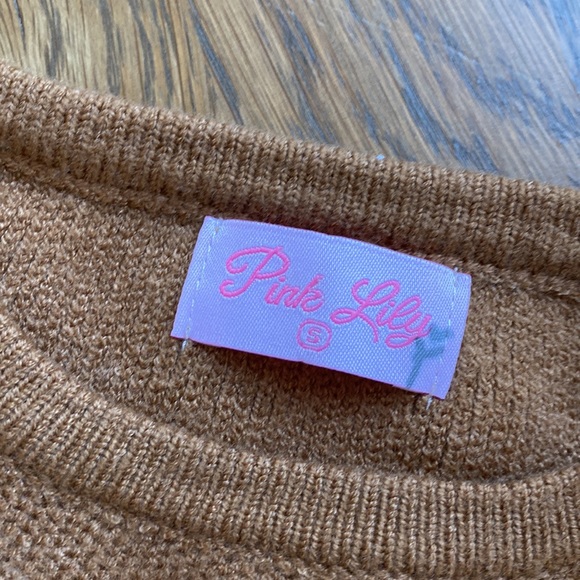 NWOT Pink Lily Sweater Dress with Tie size Small - Picture 4 of 7